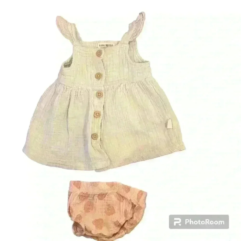 Dress and Bloomers Boutique Set  3-6 months Strawberries Summer Dress Baby Girl